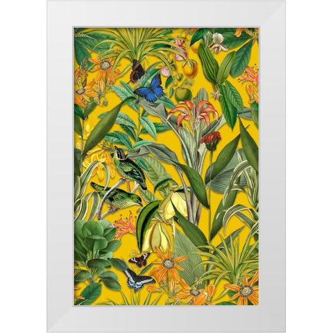 The Jungle of the Birds White Modern Wood Framed Art Print by Haase, Andrea