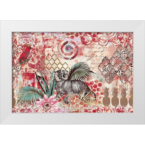 The Tiger King White Modern Wood Framed Art Print by Haase, Andrea