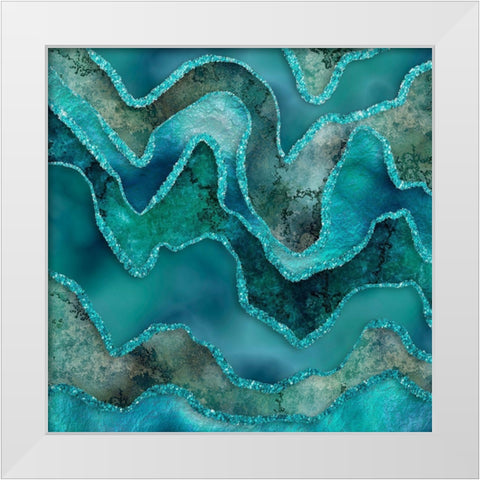 Ocean Gemstones White Modern Wood Framed Art Print by Haase, Andrea