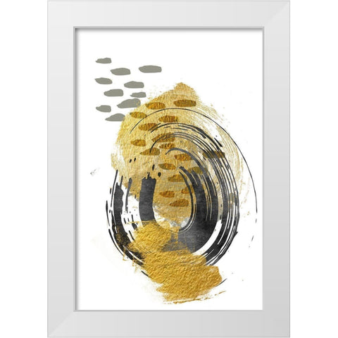 Gold Meets Neutrals II White Modern Wood Framed Art Print by Haase, Andrea