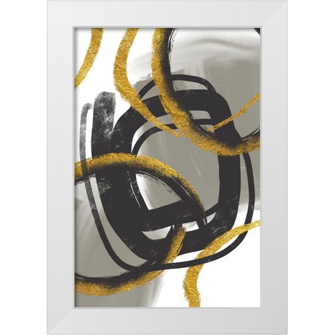 Gold Meets Neutrals IV White Modern Wood Framed Art Print by Haase, Andrea