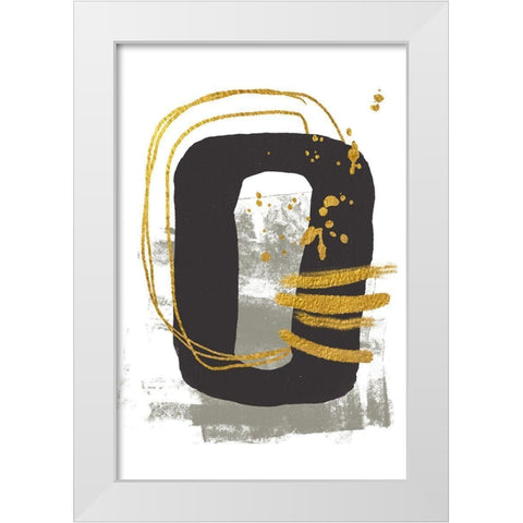 Gold Meets Neutrals V White Modern Wood Framed Art Print by Haase, Andrea