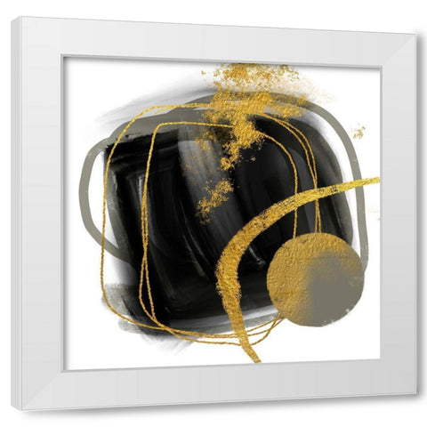 Gold Meets Neutrals VII White Modern Wood Framed Art Print by Haase, Andrea