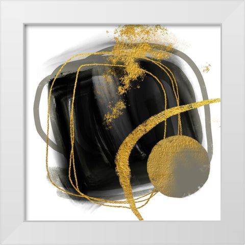 Gold Meets Neutrals VII White Modern Wood Framed Art Print by Haase, Andrea