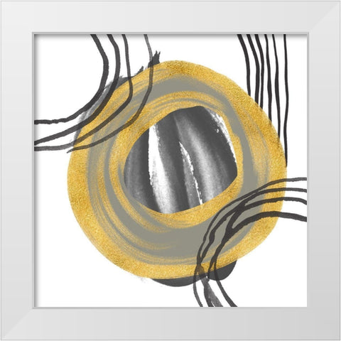 Gold Meets Neutrals VIII White Modern Wood Framed Art Print by Haase, Andrea
