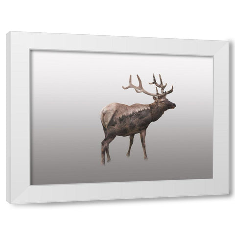Nordic Deer White Modern Wood Framed Art Print by Haase, Andrea