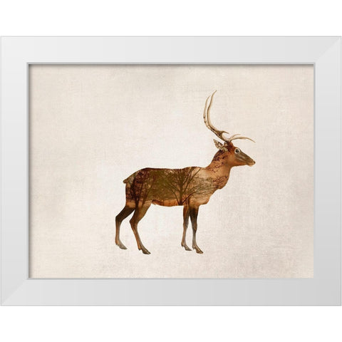 Wild Deer White Modern Wood Framed Art Print by Haase, Andrea