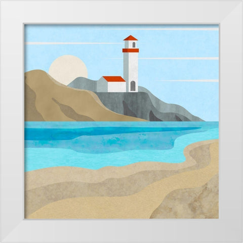 East End Lighthouse White Modern Wood Framed Art Print by Haase, Andrea