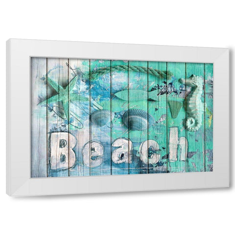 Happy Summer  White Modern Wood Framed Art Print by Haase, Andrea