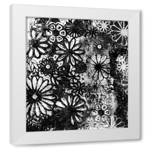 Dark Flower Impression White Modern Wood Framed Art Print by Haase, Andrea