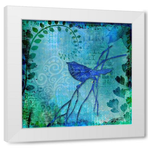 Magical Bird Garden White Modern Wood Framed Art Print by Haase, Andrea
