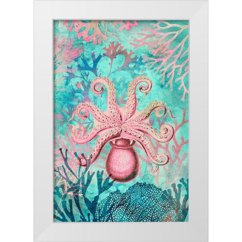 Octopus Paradise White Modern Wood Framed Art Print by Haase, Andrea