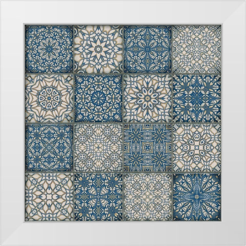 Vintage Cottage Tiles White Modern Wood Framed Art Print by Haase, Andrea