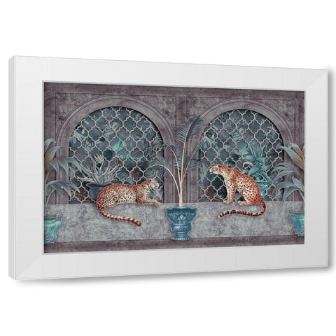 Cheetah Jungle Palace White Modern Wood Framed Art Print by Haase, Andrea