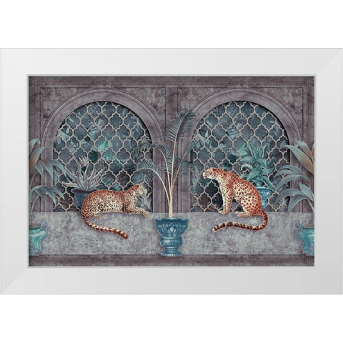 Cheetah Jungle Palace White Modern Wood Framed Art Print by Haase, Andrea