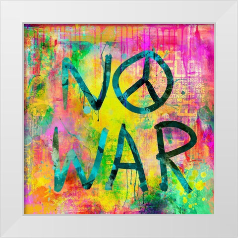 No War II White Modern Wood Framed Art Print by Haase, Andrea