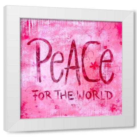 Peace for the World I White Modern Wood Framed Art Print by Haase, Andrea