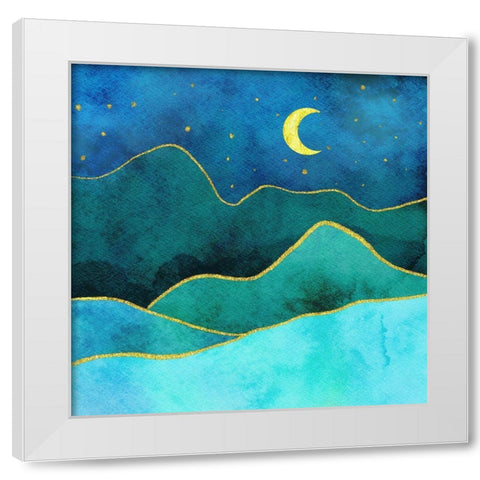 Midnight Moon White Modern Wood Framed Art Print by Haase, Andrea
