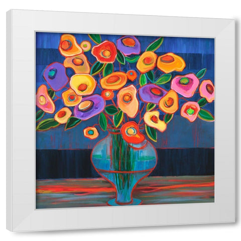 Flower Delight II White Modern Wood Framed Art Print by Joy, Julie