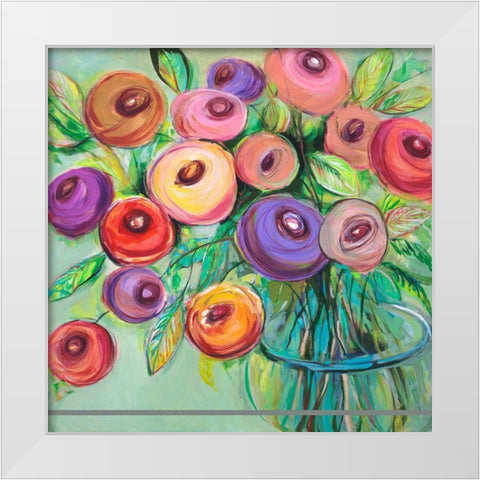 Flower Bliss I White Modern Wood Framed Art Print by Joy, Julie