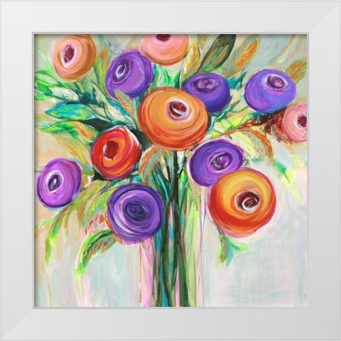 Flower Bliss II White Modern Wood Framed Art Print by Joy, Julie