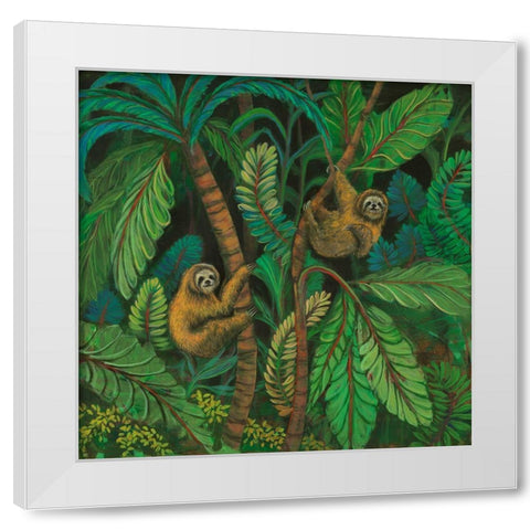Sloth Journey White Modern Wood Framed Art Print by Joy, Julie
