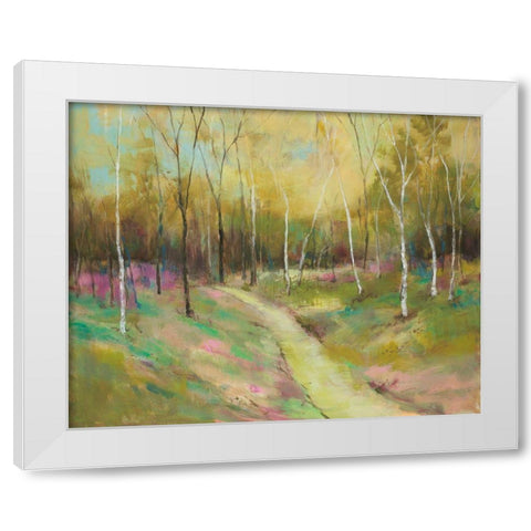 Wooded Pathway II White Modern Wood Framed Art Print by Joy, Julie