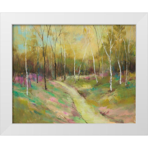 Wooded Pathway II White Modern Wood Framed Art Print by Joy, Julie