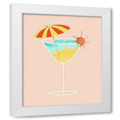 Beach in a Glass II White Modern Wood Framed Art Print by Smith, Karen