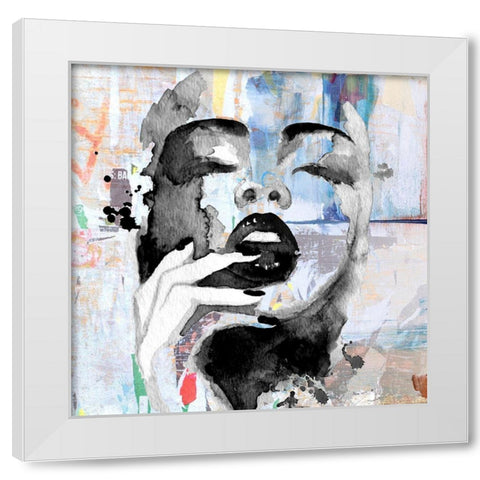 Paper Girl White Modern Wood Framed Art Print by Smith, Karen
