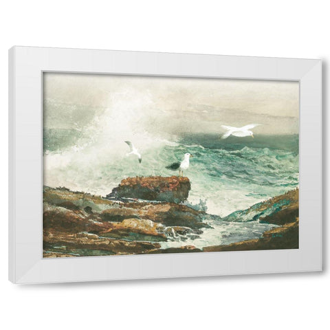 Green Ocean I White Modern Wood Framed Art Print by Hunziker, Steve