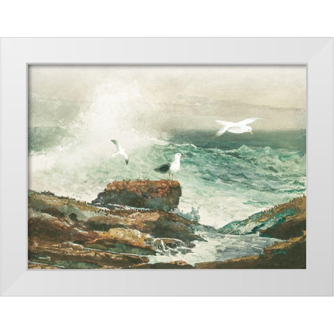 Green Ocean I White Modern Wood Framed Art Print by Hunziker, Steve