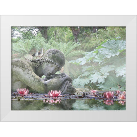 Monument Garden I White Modern Wood Framed Art Print by Hunziker, Steve