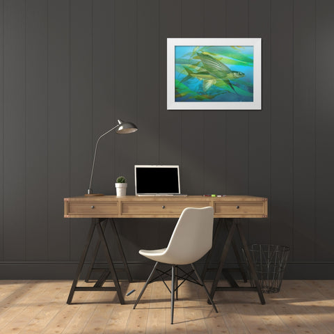 Seaweed Swimmer I White Modern Wood Framed Art Print by Hunziker, Steve