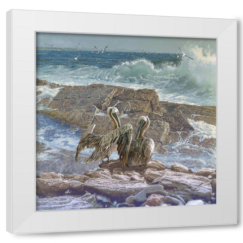 Deep Sea I White Modern Wood Framed Art Print by Hunziker, Steve