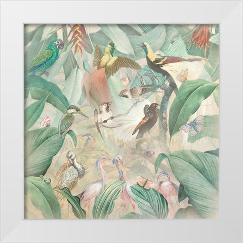 Vintage Tropics I White Modern Wood Framed Art Print by Hunziker, Steve