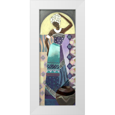 Purple Lady I White Modern Wood Framed Art Print by Eaton, Winnie