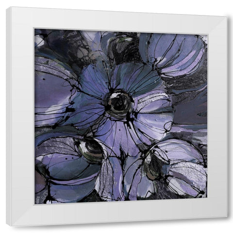 Purple Poppies I White Modern Wood Framed Art Print by Eaton, Winnie
