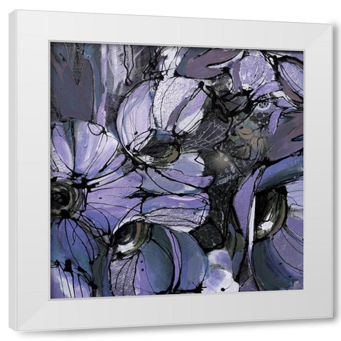 Purple Poppies II White Modern Wood Framed Art Print by Eaton, Winnie