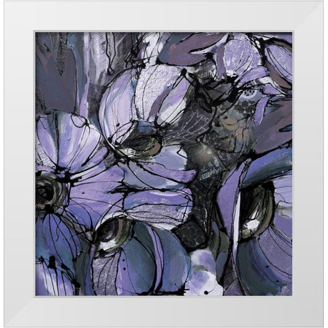 Purple Poppies II White Modern Wood Framed Art Print by Eaton, Winnie