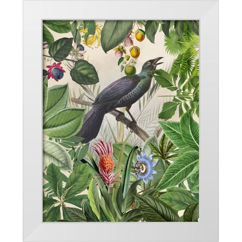 The Birds Green Garden White Modern Wood Framed Art Print by Haase, Andrea