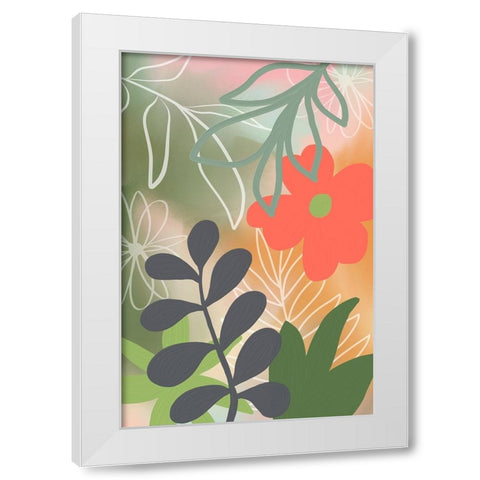 Botanical Garden I White Modern Wood Framed Art Print by Haase, Andrea