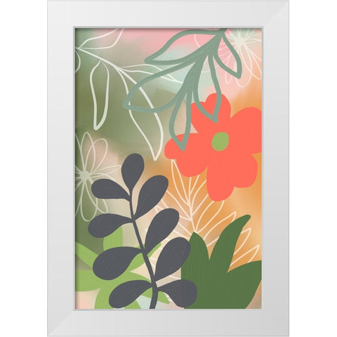 Botanical Garden I White Modern Wood Framed Art Print by Haase, Andrea