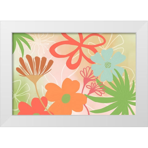 Spring Meadow White Modern Wood Framed Art Print by Haase, Andrea