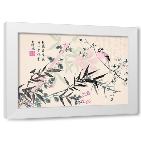 Bamboo Chinoiserie  White Modern Wood Framed Art Print by Haase, Andrea