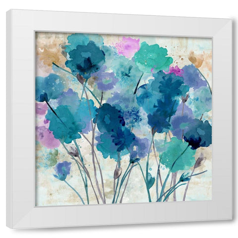 Wild Violets I White Modern Wood Framed Art Print by Kouta, Flora