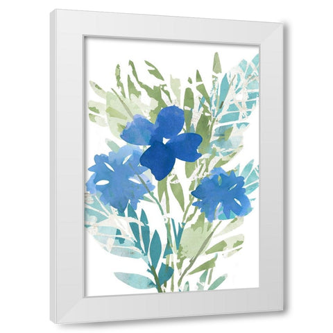 Blue Poppies II White Modern Wood Framed Art Print by Kouta, Flora