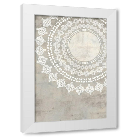 Rustic Mandala IV White Modern Wood Framed Art Print by Kouta, Flora
