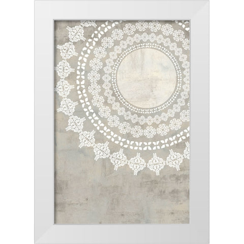 Rustic Mandala IV White Modern Wood Framed Art Print by Kouta, Flora