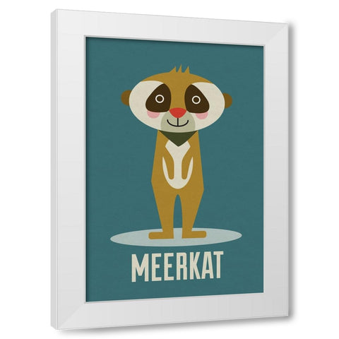 Meerkat Kids Nursery White Modern Wood Framed Art Print by Williams, Gary
